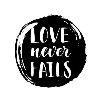 Modern calligrahpy Valentines Day love quote with round ink spot on the Stock Illustration