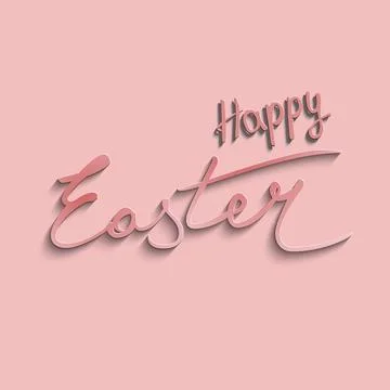 Modern calligraphy Happy Easter greeting card with lettering. Handwritten p.. Stock Illustration