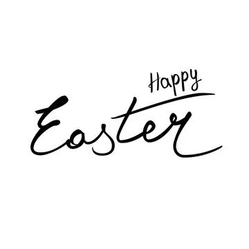 Modern calligraphy Happy Easter greeting card with lettering. Handwritten b.. Stock Illustration
