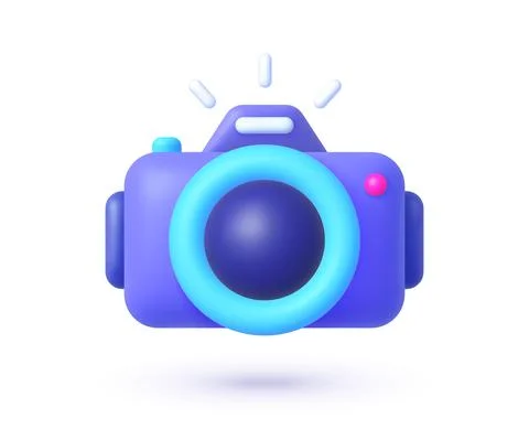 Modern camera 3d, great design for any purposes. 3d render illustration. 스톡 일러스트