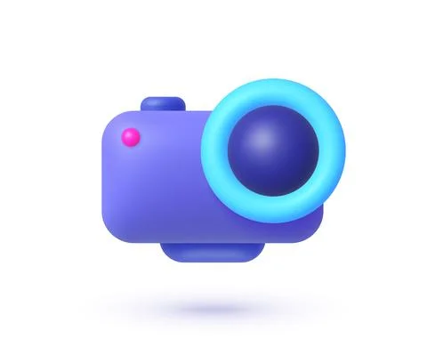 Modern camera 3d, great design for any purposes. 3d render illustration. Illustrazione stock