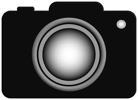 Modern Camera Icon - Black Digital Camera Vector Illustration Stock-Illustration