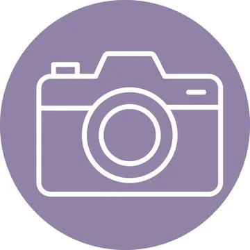 Modern camera icon line art symbol graphic Stock Illustration