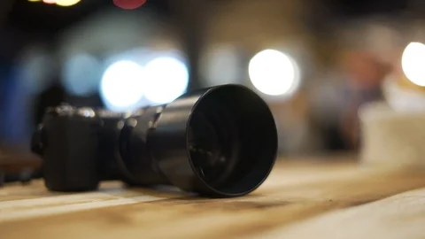 Modern camera lens Stock Footage 117332046