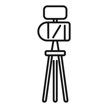 Modern camera on tripod line icon 库存插图