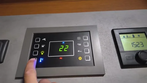 Modern campervan control panel for smart home automation Stock Footage 339177879
