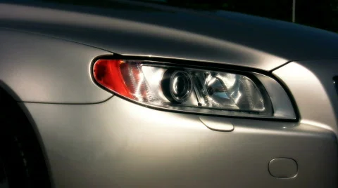 Modern car automatic headlight adjustment silver Video stock 417830