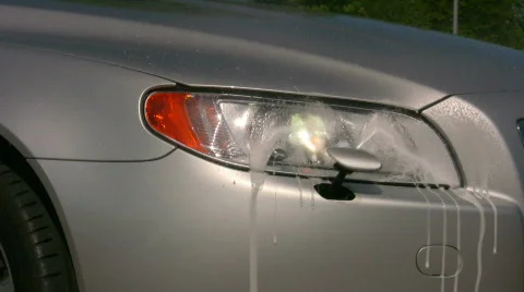 Modern car automatic headlight washing Video stock 417841