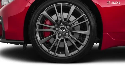 Modern car close up Dynamic Sunstone Red 2018 Infiniti Q50 Red Sport 400 Stock Footage 159589119