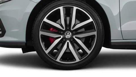 Modern car close up White Silver Metallic 2018 Volkswagen Jetta 2.0T GLI Stock Footage 159589378