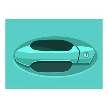 Modern car door handle locking system protecting vehicle access Illustration