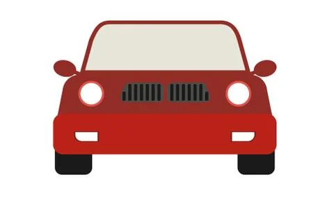 Modern Car emoji with front view. Cartoon style vector illustration. Stock Illustration