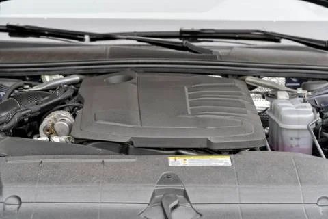 Modern car engine detail Stock Photos