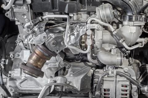 Modern car engine Stock Photos