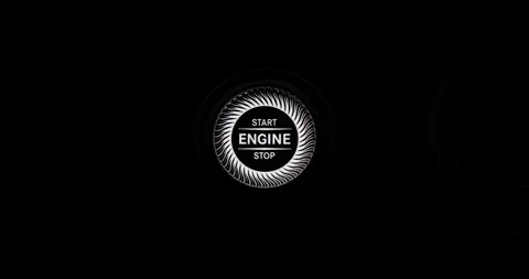 Modern car engine start and stop push button. Stock Footage 253876193