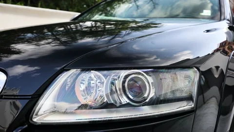 Modern car headlight Stock Footage 160284999