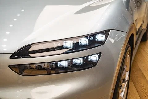 Modern car headlight Stock Photos