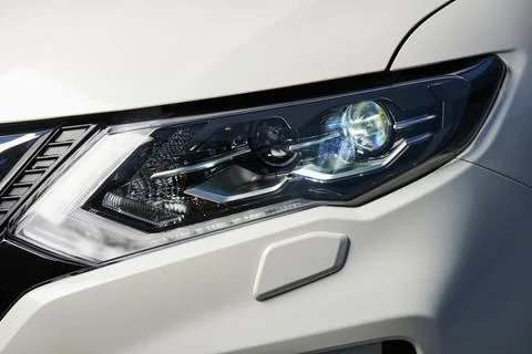Modern car headlights Stock Photos