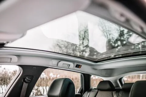 Modern car interior background. Stock Photos