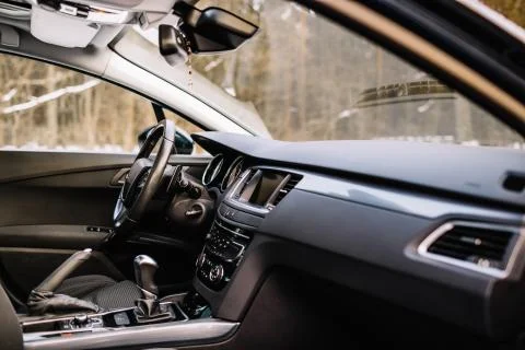 Modern car interior background. Stock Photos