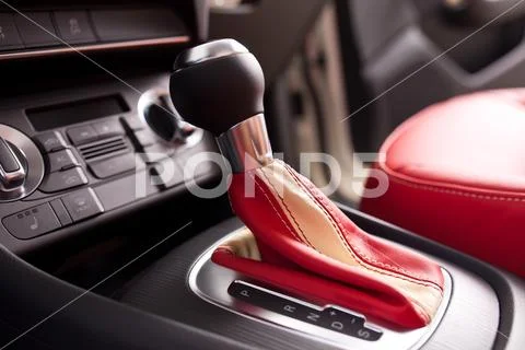 Modern car interior, close up photo Stock Photos