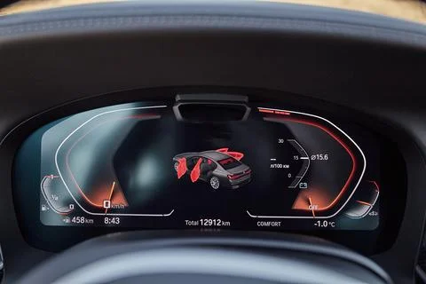 Modern car interior elements close view background Stock Photos