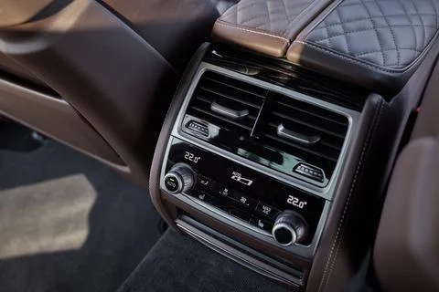 Modern car interior elements close view background Stock Photos