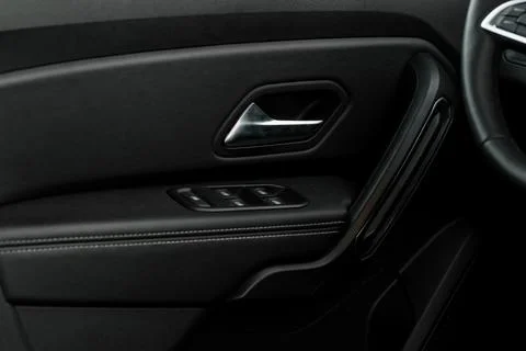 Modern car interior. Interior of new car with details. Foto stock