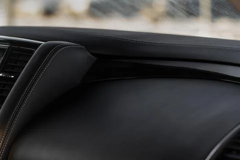 Modern car interior. Interior of new car with details. Stock Photos