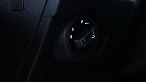 Modern car interior with light control panel Stock Footage 144688236