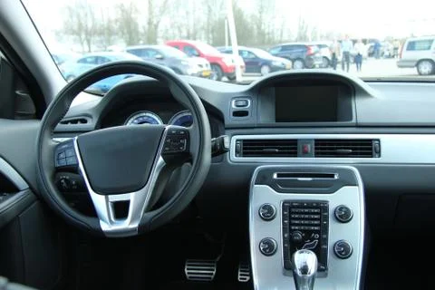 Modern car interior Stock Photos