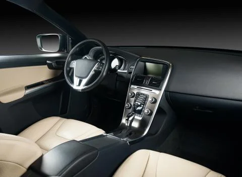 Modern car interior Stock Photos