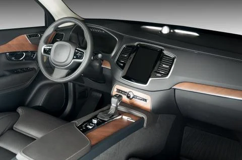 Modern car interior Stock Photos