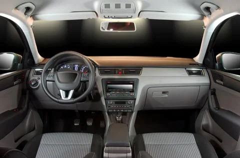 Modern car interior Stock Photos
