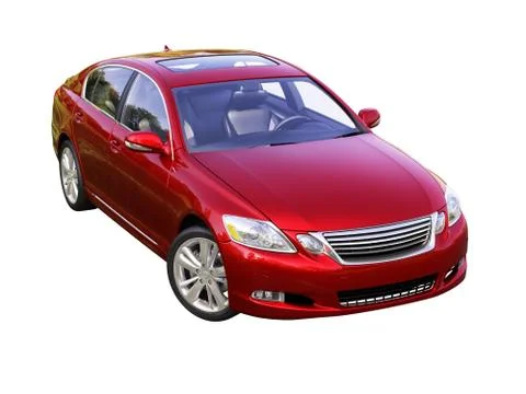 Modern car is isolated on a white Illustrazione stock