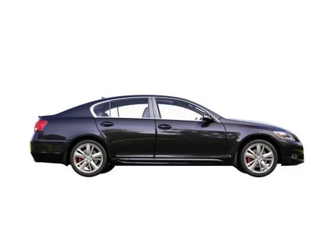 Modern car is isolated on a white Illustrazione stock