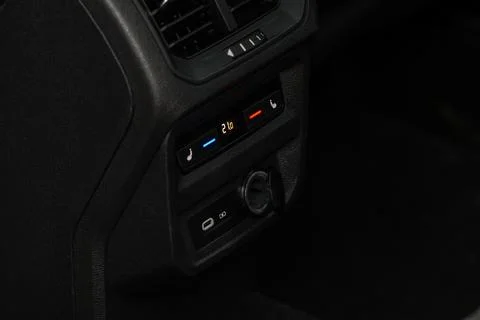 Modern car outlet socket. Opened 12V power outlet socket. Stock Photos