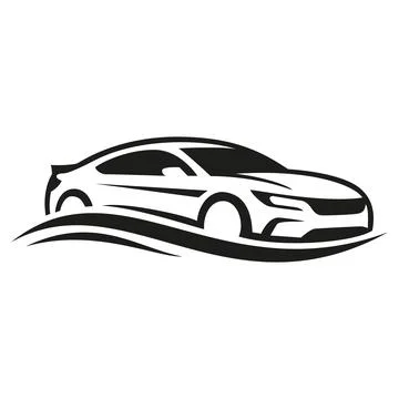 Modern Car Silhouette Vector Logo Set Stock Illustration