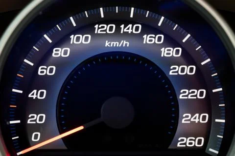 Modern car speedometer closeup Stock Photos