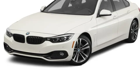 Modern car in studio Alpine White 2020 BMW 4-series 430i Gran Coupe Stock Footage 160085149