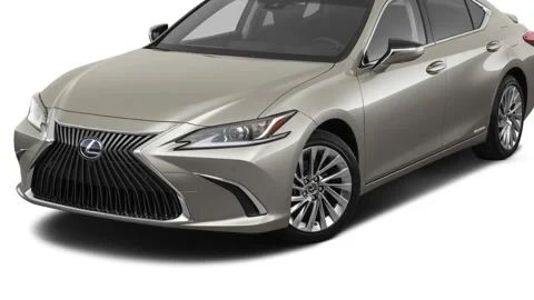 Modern car in studio Atomic Silver 2019 Lexus ES Hybrid ES 300h Luxury Stock Footage 160057242