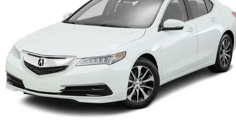 Modern car in studio Bellanova White Pearl 2016 Acura TLX 2.4 8-DCT P-AWS Stock Footage 159854868