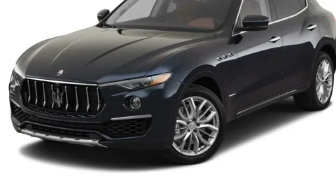 Modern car in studio Blu Mobile 2019 Maserati Levante S Granlusso Stock Footage 160060601