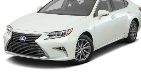 Modern car in studio Eminent White Pearl 2017 Lexus ES Hybrid ES 300h Stock Footage 159930857