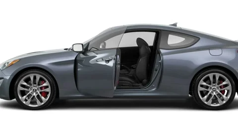 Modern car in studio Empire State Gray 2016 Hyundai Genesis Coupe 3.8 Ultimate Stock Footage 159868309
