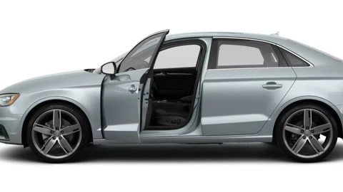 Modern car in studio Florett Silver Metallic 2016 Audi A3 Premium Plus 2.0 TFSI Video stock 159852549