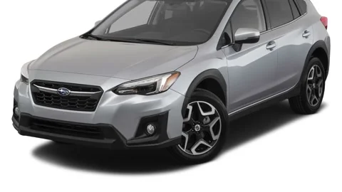 Modern car in studio Ice Silver Metallic 2019 Subaru Crosstrek 2.0i Limited Stock Footage 160008569