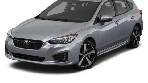 Modern car in studio Ice Silver Metallic 2019 Subaru Impreza 2.0i Sport Stock Footage 160016431