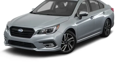 Modern car in studio Ice Silver Metallic 2019 Subaru Legacy 2.5i Sport Stock Footage 160018674