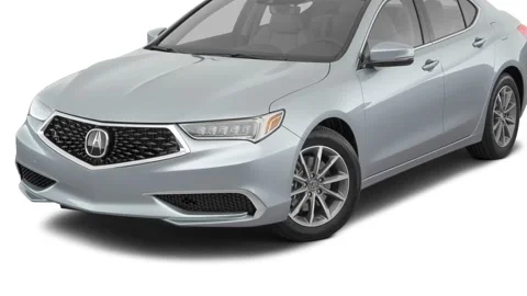 Modern car in studio Lunar Silver Metallic 2018 Acura TLX 2.4 8-DCT P-AWS Stock Footage 159951614